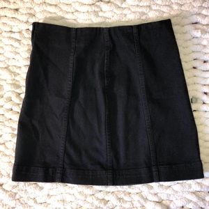 Black denim skirt
